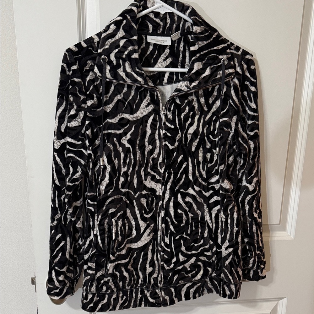Chico's Black and White Patterned Jacket